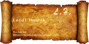 Leidl Henrik névjegykártya
